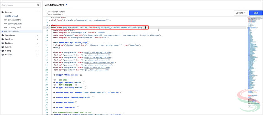 Dán đoạn mã xác minh HTML 
