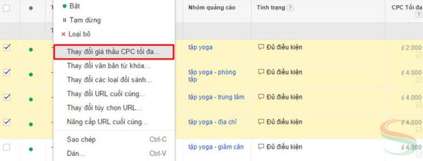 Hiệu chỉnh giá thầu thủ công