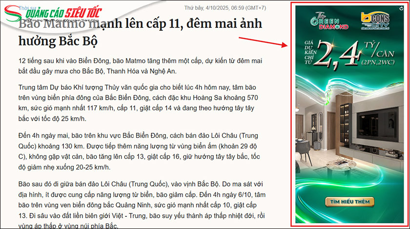 Mua trực tiếp vị trí Display advertising trên các trang báo Mua trực tiếp vị trí Display advertising trên các trang báo