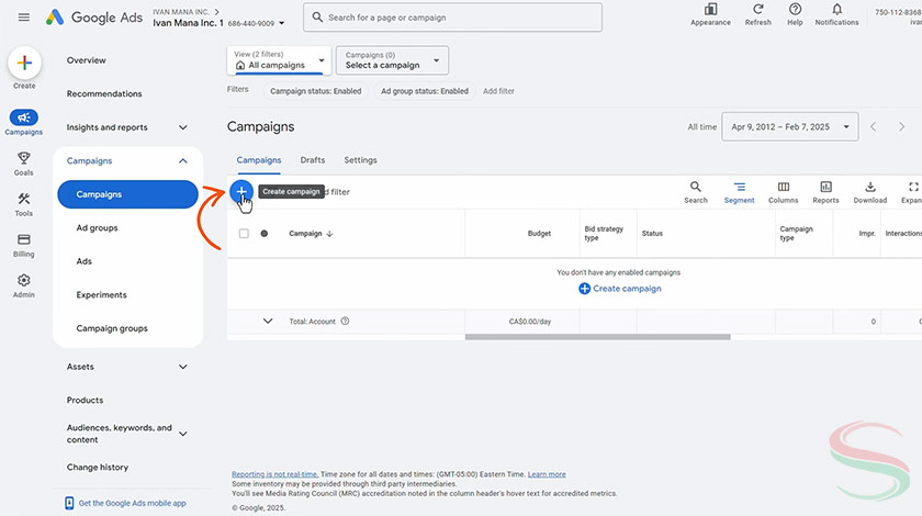 Đăng nhập Google và chọn tạo chiến dịch mới Đăng nhập Google và chọn tạo chiến dịch mới
