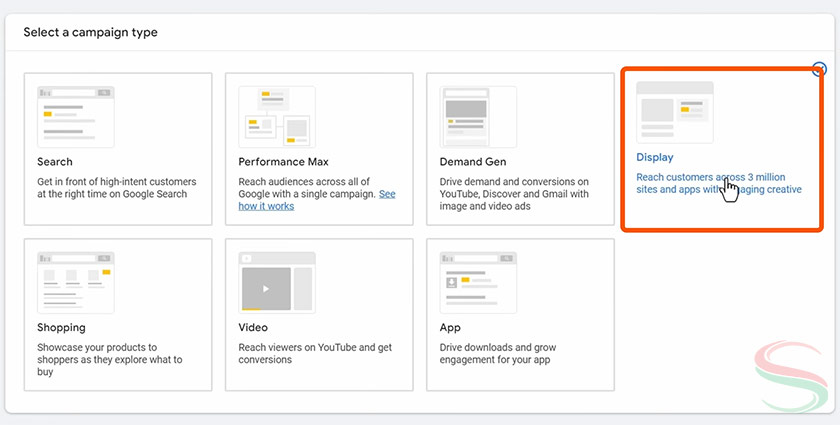 Chọn loại chiến dịch Display Ads