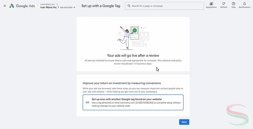 Quảng cáo đã Publish thành công