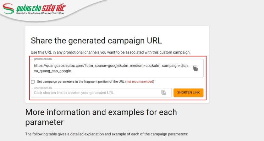 Copy Google Ads Tracking URL