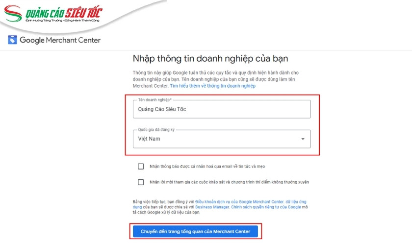 Bổ sung thông tin doanh nghiệp cơ bản