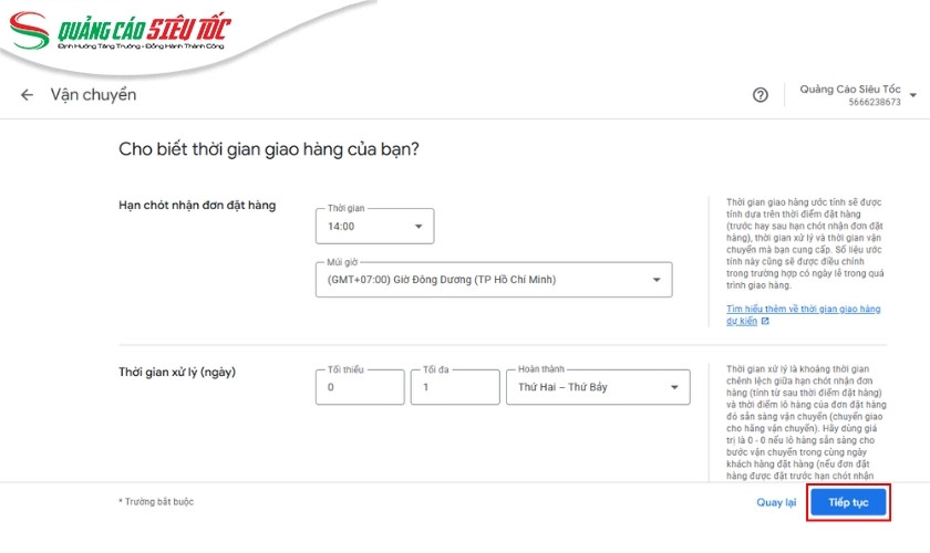 Điều chỉnh phương thức giao hàng
