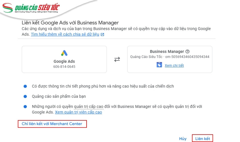 Hoàn tất ghép tài khoản