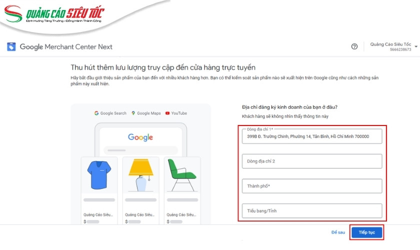 Khai báo địa chỉ doanh nghiệp