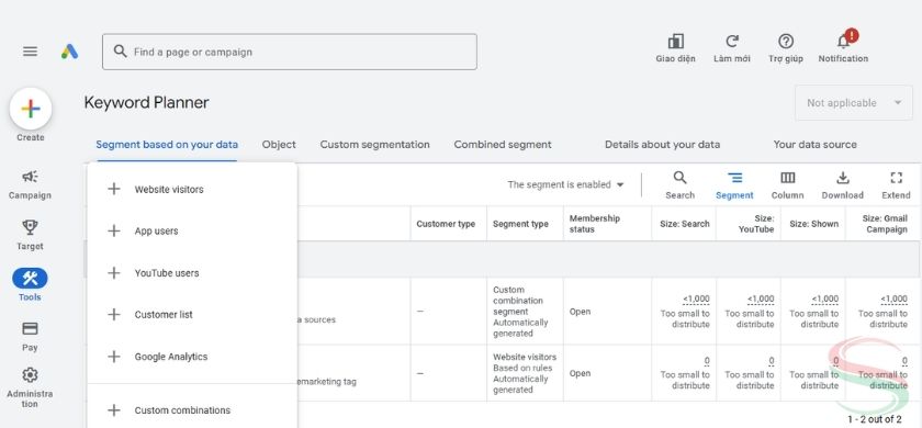 Tạo danh sách đối tượng cho chiến dịch remarketing Google Ads