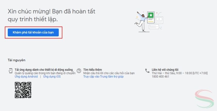 Hoàn thành đăng ký tài khoản quản lý