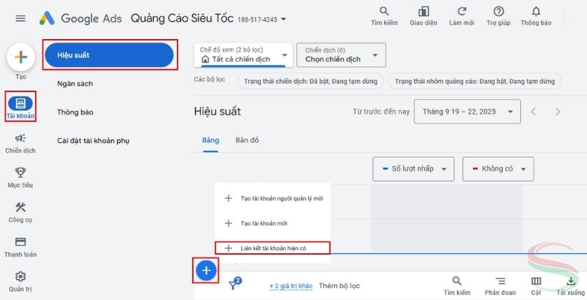 Tích hợp tài khoản quảng cáo Google vào tài khoản MCC