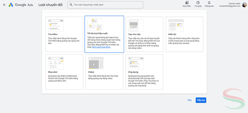 Lựa chọn chiến dịch Performance Max Lựa chọn chiến dịch Performance Max