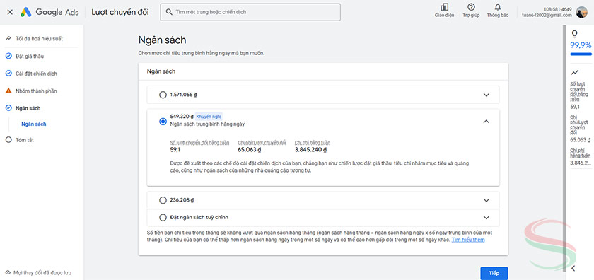 Thiết lập ngân sách Thiết lập ngân sách