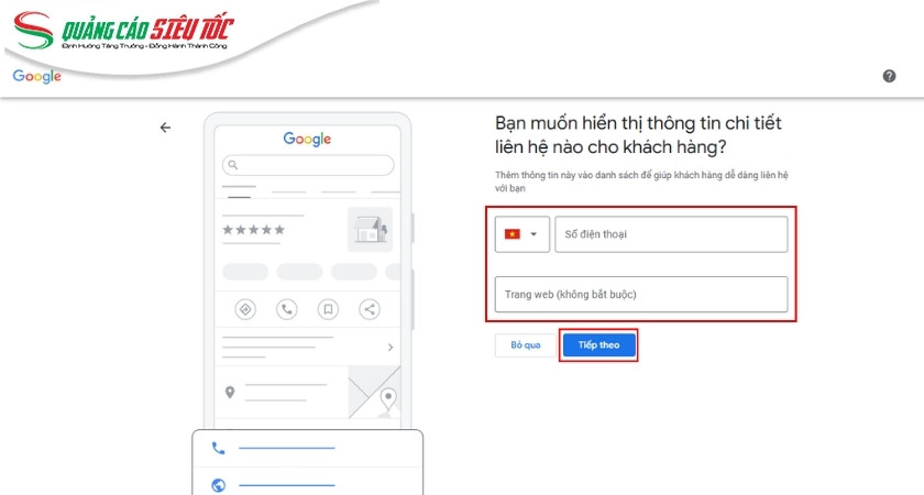 Bổ sung thông tin liên hệ