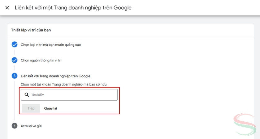 Cài đặt tài khoản cần kết nối