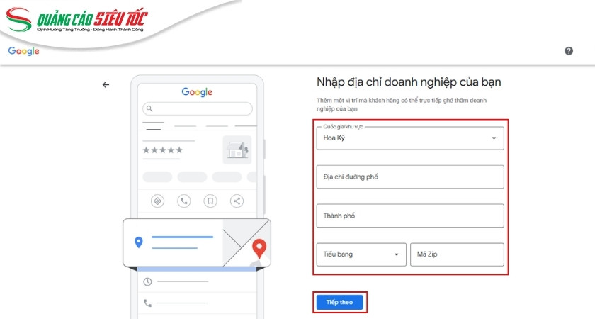 Cập nhật vị trí doanh nghiệp