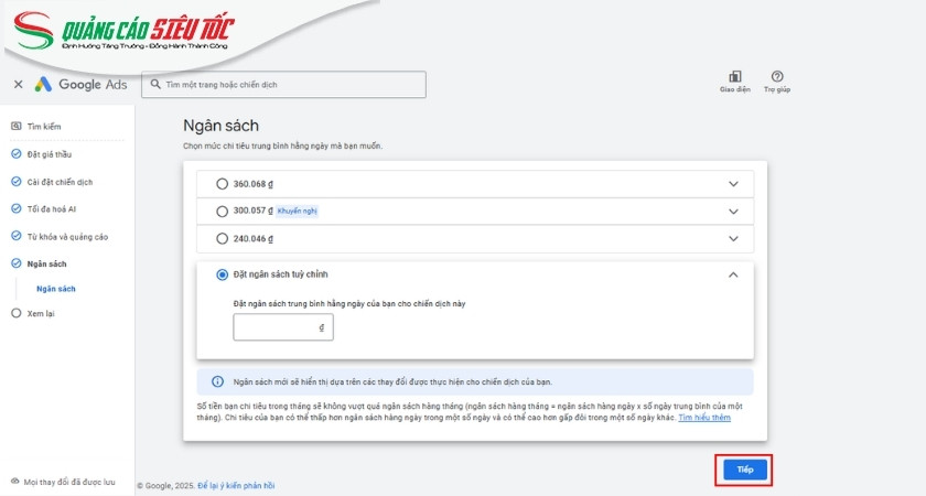 Đặt mức đầu tư quảng cáo