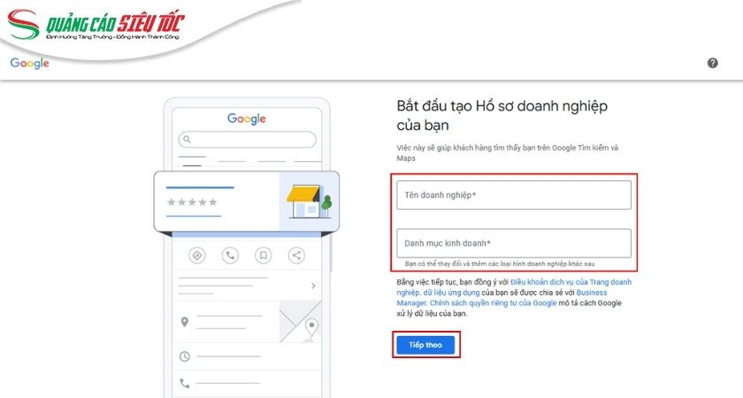 Khai báo tên lĩnh vực hoạt động