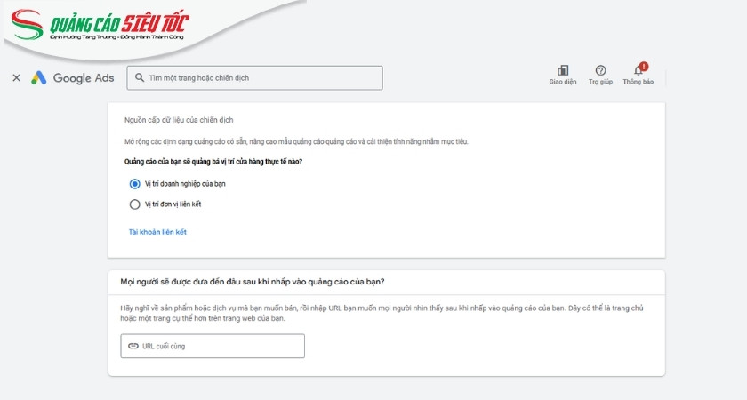 Thiết lập theo yêu cầu Google