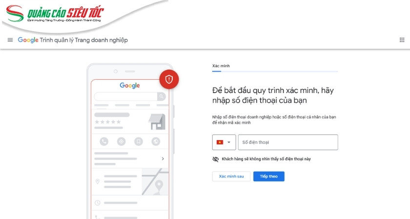Tiến hành xác minh tài khoản Google Business Profile