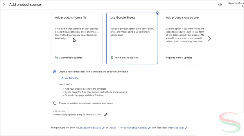 Thêm nguồn dữ liệu phù hợp