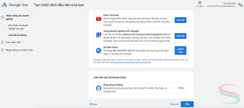 Liên kết các kênh với tài khoản Liên kết các kênh với tài khoản