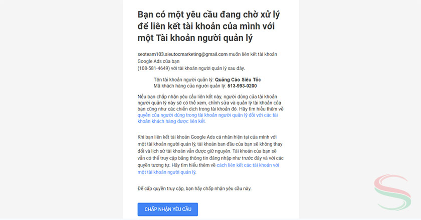 Email yêu cầu liên kết Email yêu cầu liên kết