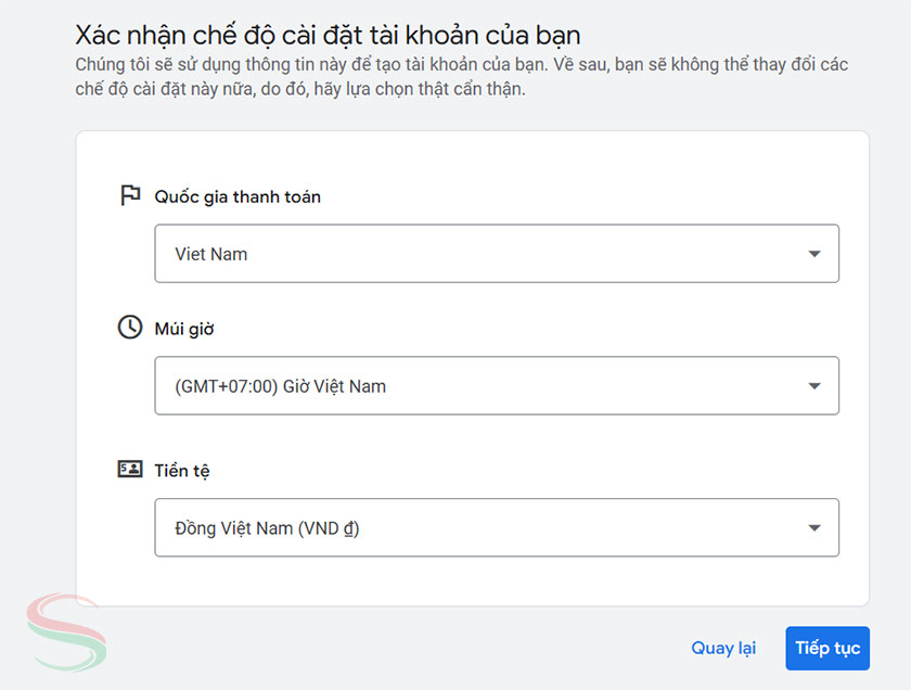 Thiết lập chế độ cài đặt tài khoản. Thiết lập chế độ cài đặt tài khoản.