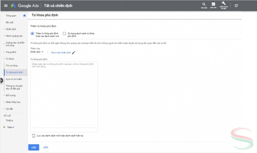 Cách dùng từ khóa phủ định