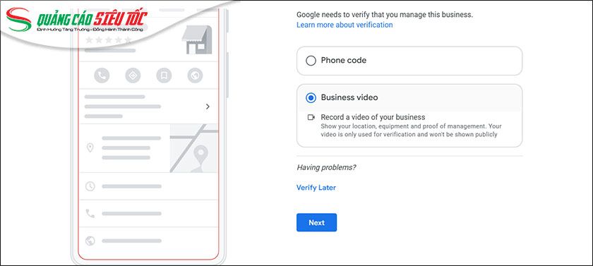 Xác minh doanh nghiệp qua video