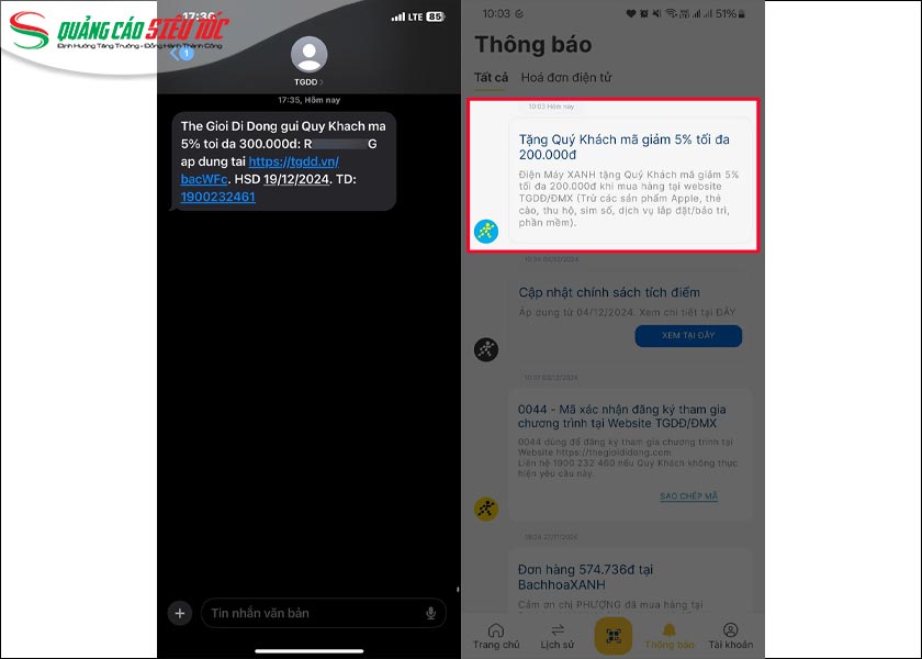 Marketing qua tin nhắn của TGDĐ Marketing qua tin nhắn của TGDĐ