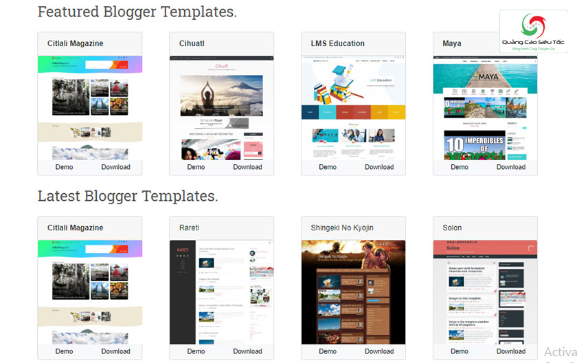 Chia sẻ các website cung cấp mẫu template blogger đẹp chuẩn SEO