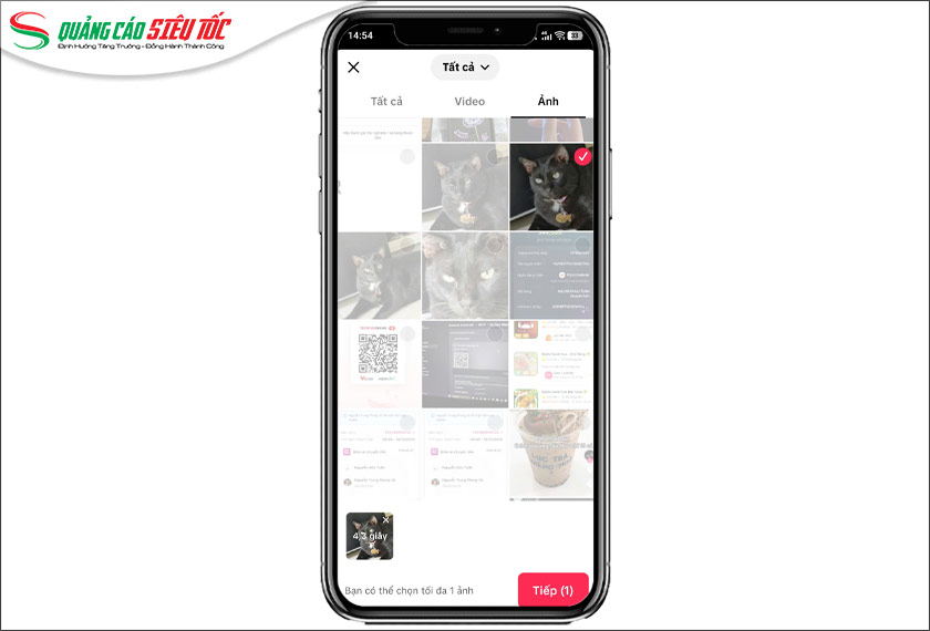 Chọn các hình ảnh bạn muốn chèn