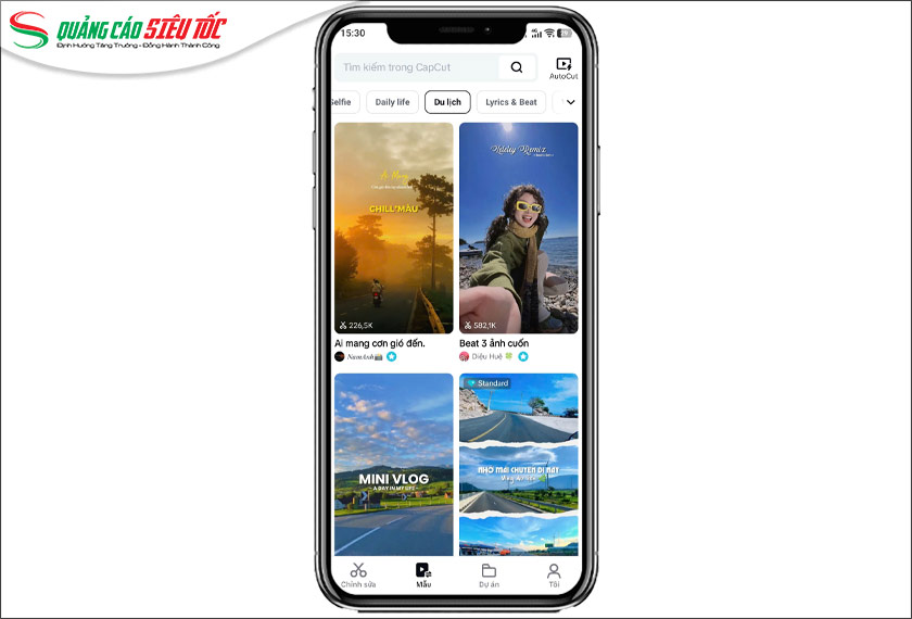 Vào ứng dụng CapCut