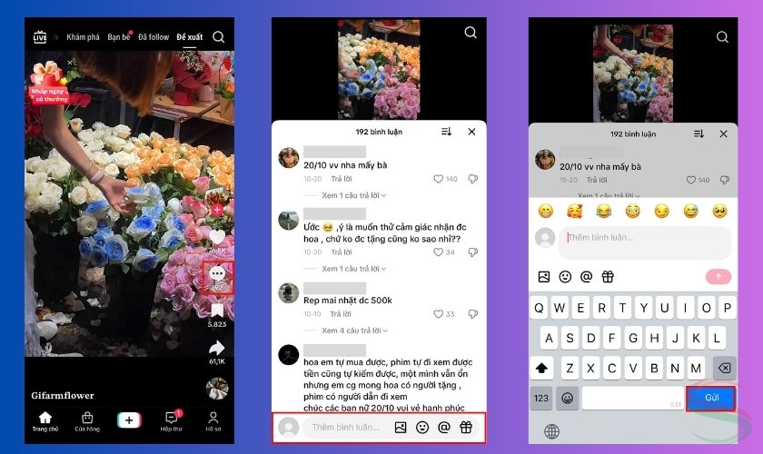 Comment trên TikTok
