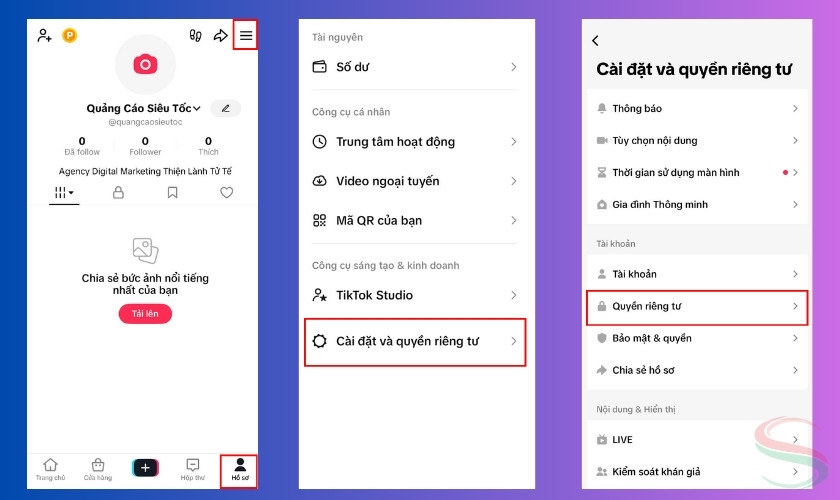 Điều chỉnh quyền riêng tư tài khoản TikTok