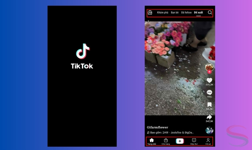 Giao diện TikTok trên điện thoại