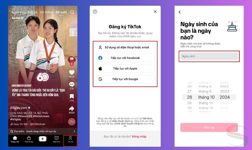 Tạo tài khoản TikTok