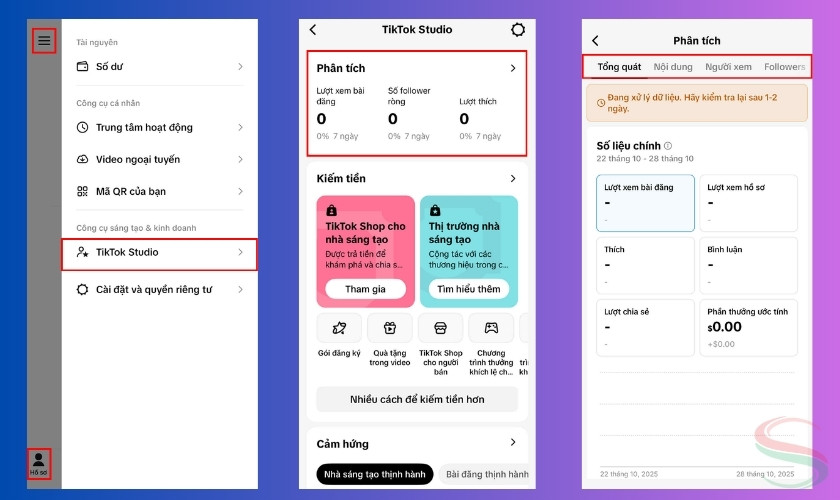 Xem báo cáo trên TikTok Analytics