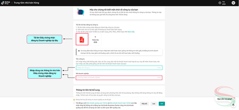 Điền chính xác các thông tin trên Giấy phép ĐKKD