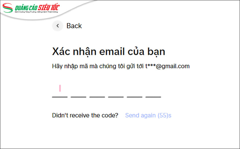 Nhập mã mà TikTok gửi về Nhập mã mà TikTok gửi về