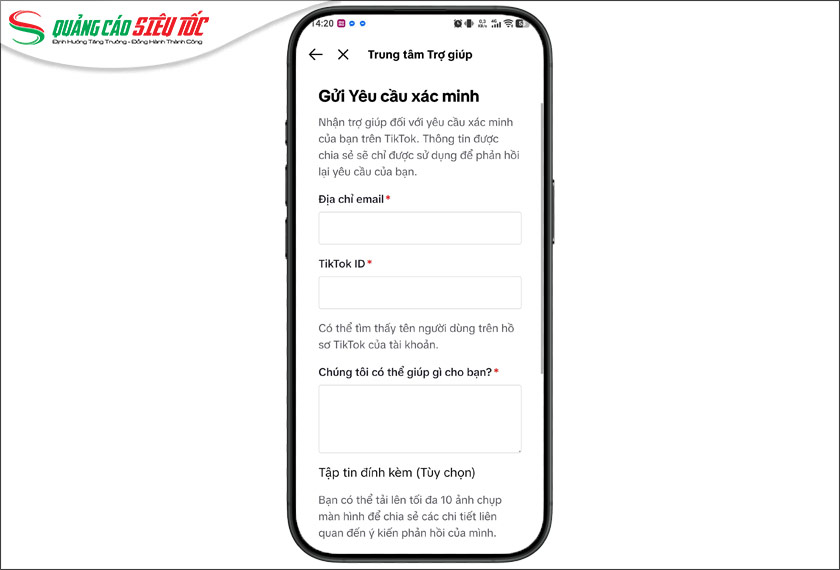 Điền Email, TikTok ID, mô tả ngắn Điền Email, TikTok ID, mô tả ngắn