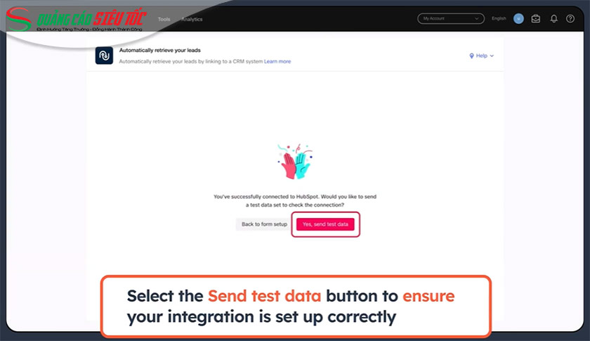 Gửi dữ liệu mẫu để kiểm tra