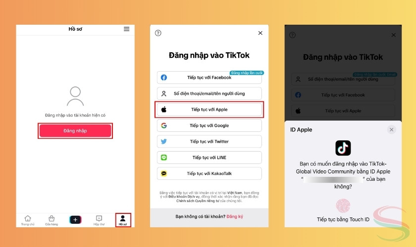 Cách đăng nhập TikTok qua Apple