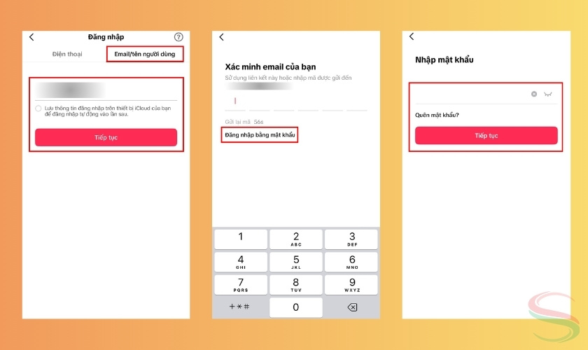Đăng nhập tài khoản TikTok qua email hoặc TikTok ID