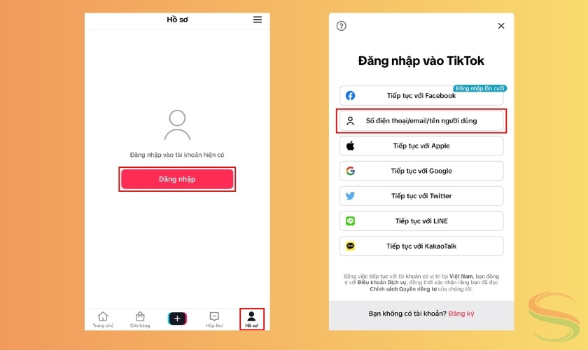 Đăng nhập tài khoản trên TikTok bằng số điện thoại