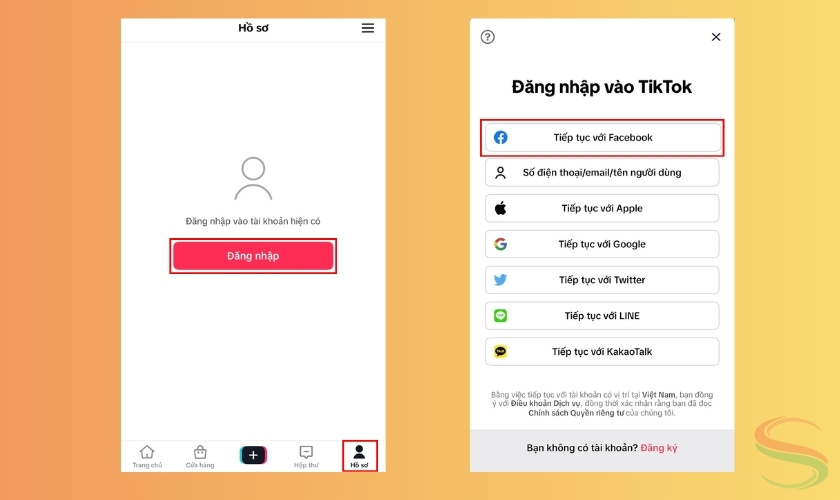 Liên kết tài khoản Google và Facebook