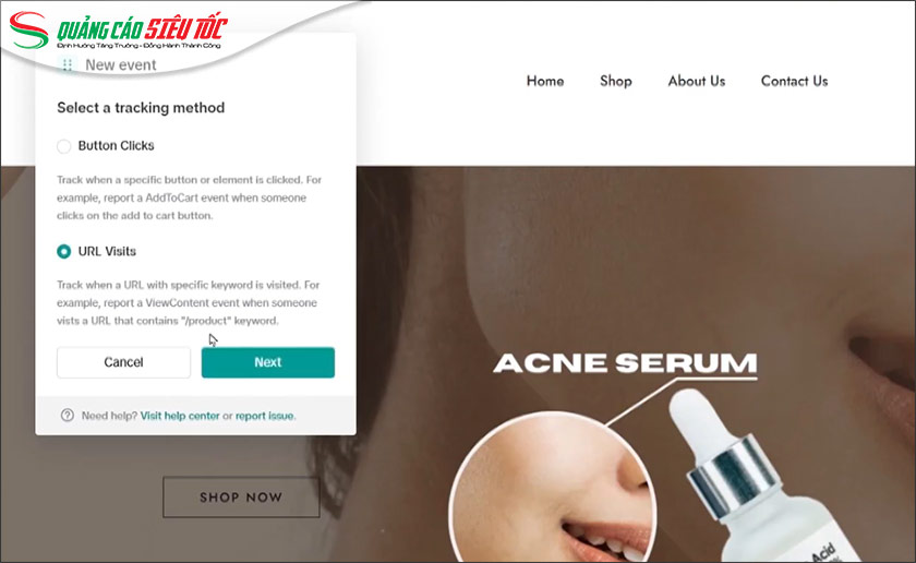 Chọn phương thức theo dõi