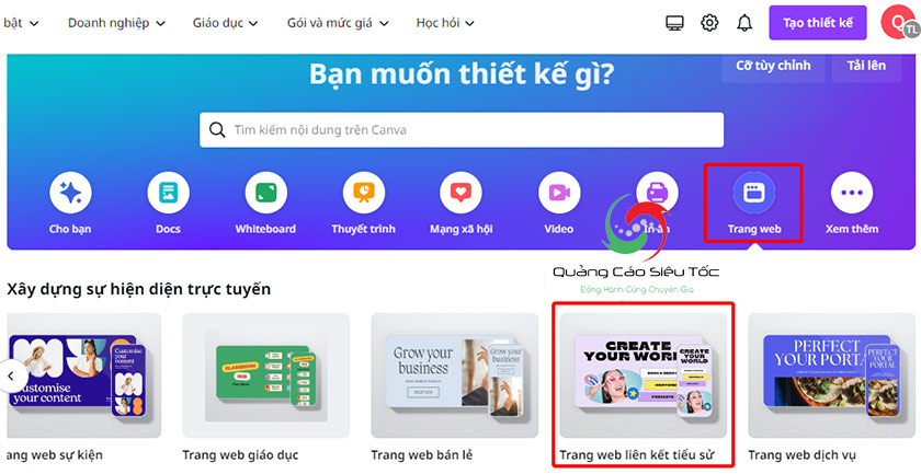 Đăng ký tài khoản Canva để tạo link sản phẩm