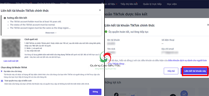 Liên kết cửa hàng với tài khoản TikTok Liên kết cửa hàng với tài khoản TikTok