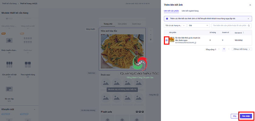 Liên kết link sản phẩm vào hình ảnh Liên kết link sản phẩm vào hình ảnh